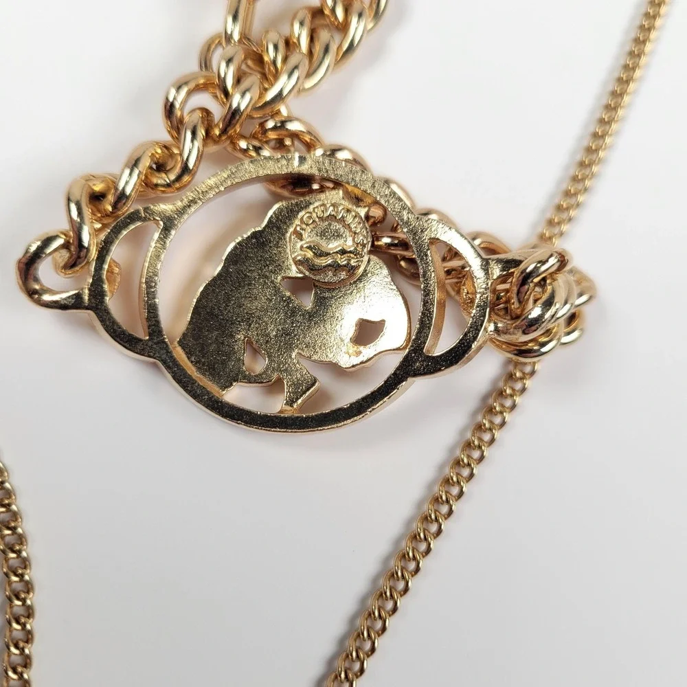Aquarius‎ Necklace Bracelet Set Gold Tone Zodiac Horoscope Astrology Jewelry